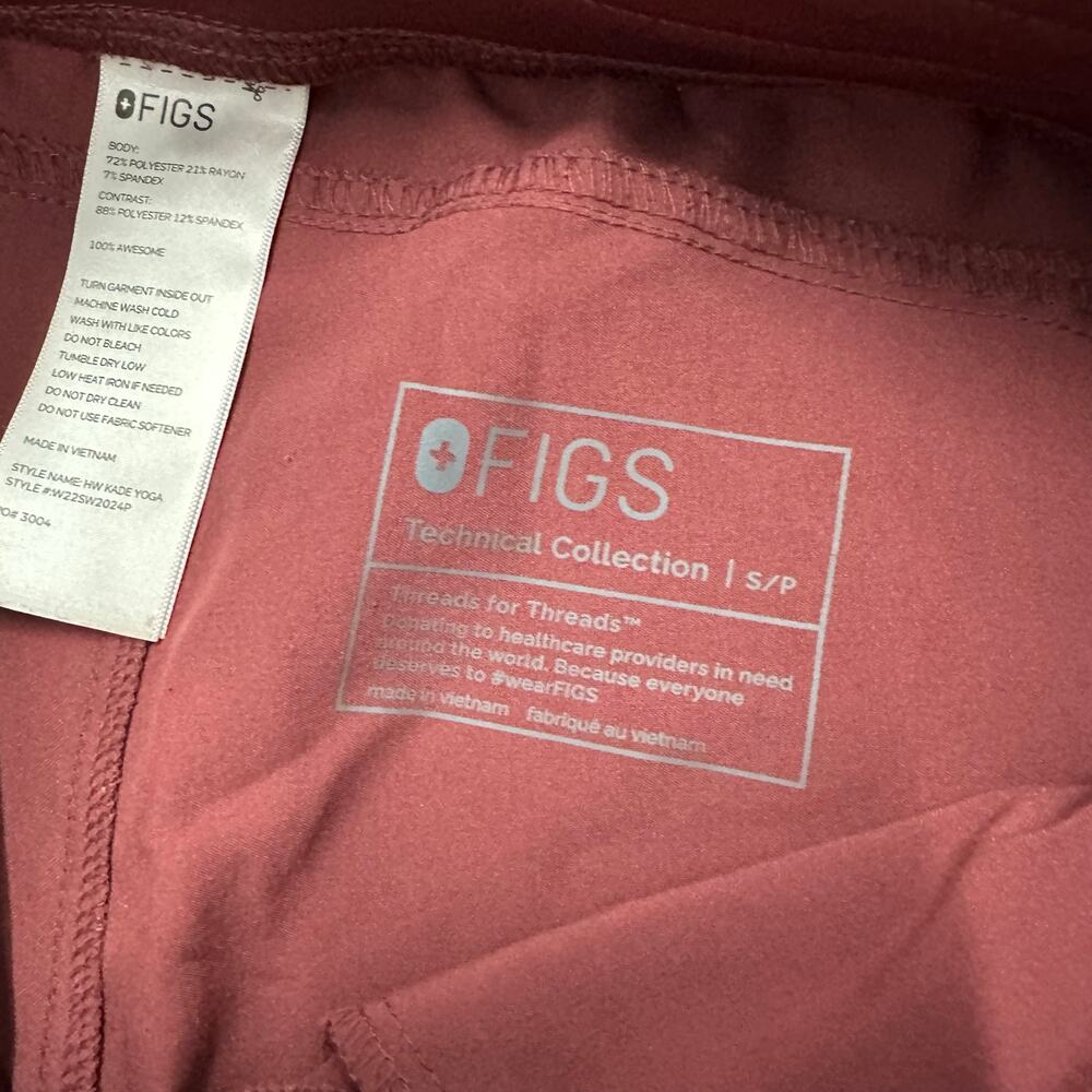 FIGS YOLA Yoga Skinny Scrub Pants Women's Small Petite S/P Mauve Dust - Picture 4 of 6